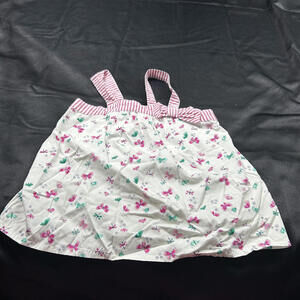 Gymboree GIRLS white and pink stripped tank top sleeve shirt